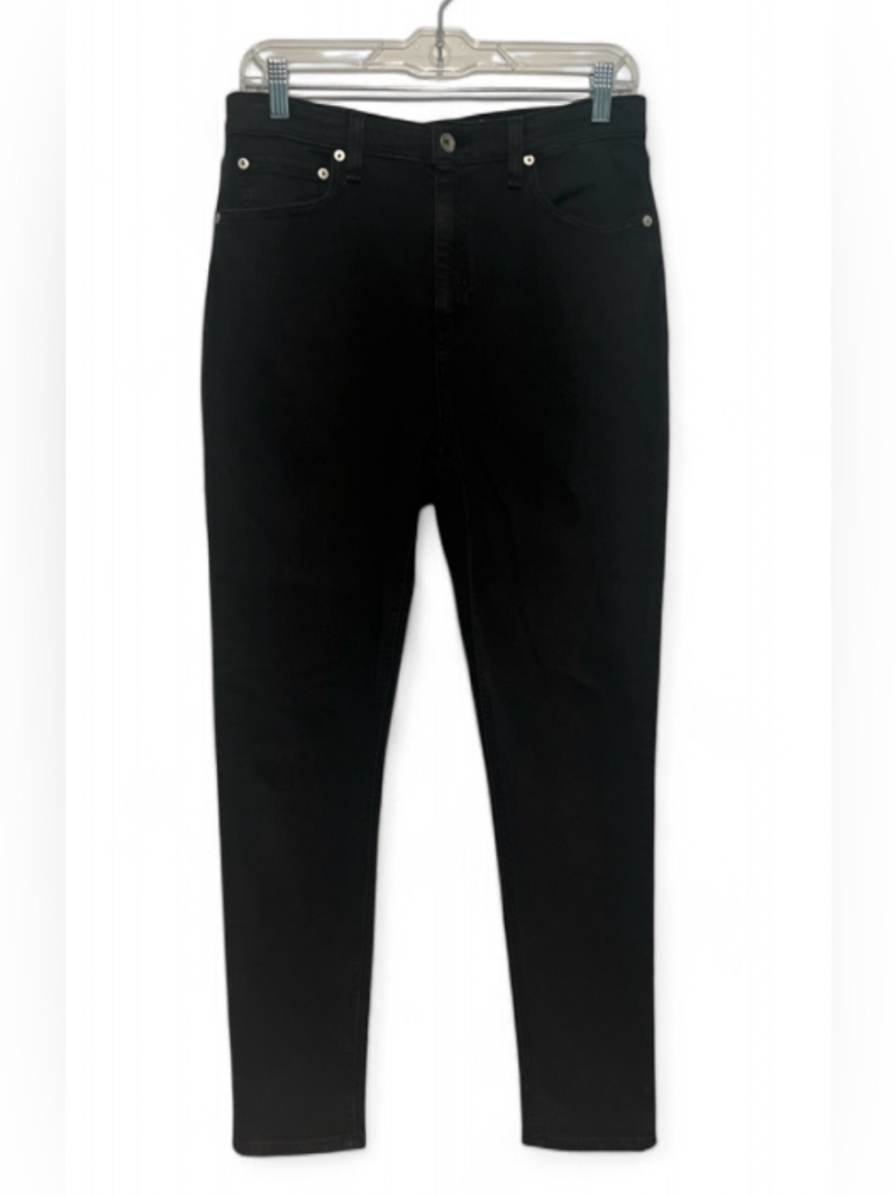 rag & bone Nina High Rise Ankle Skinny Jeans 29 Black Wythe Minimalist Capsule